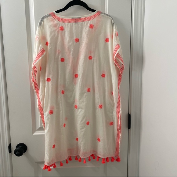 J Crew Embroidered Tunic Kimono Cover Up Beachy Preppy Cotton Womens Size XS - Picture 5 of 8